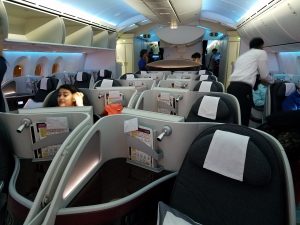 the business class cabin