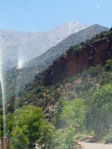 The Atlas Mountains-90 degrees on the ground and traces of snow still on the mountaintops.
