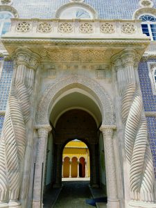 One of the palace's entrances incorporating Islamic architectural elements 