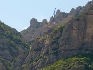 The Santa Maria de Montserrat church, shrine and monastery are on top of the mountain 